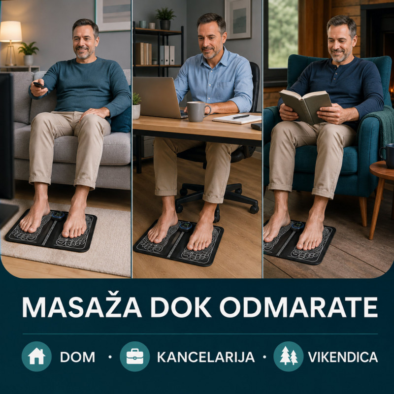 EMS masažer za stopala – 8 režima i 19 nivoa intenziteta