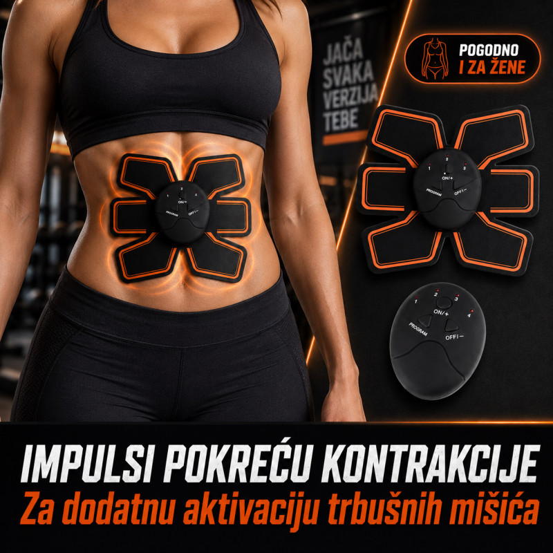 EMS stimulator trbušnih mišića sa podesivim intenzitetom
