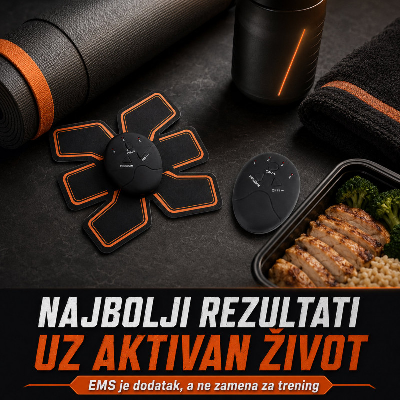 EMS stimulator trbušnih mišića sa podesivim intenzitetom