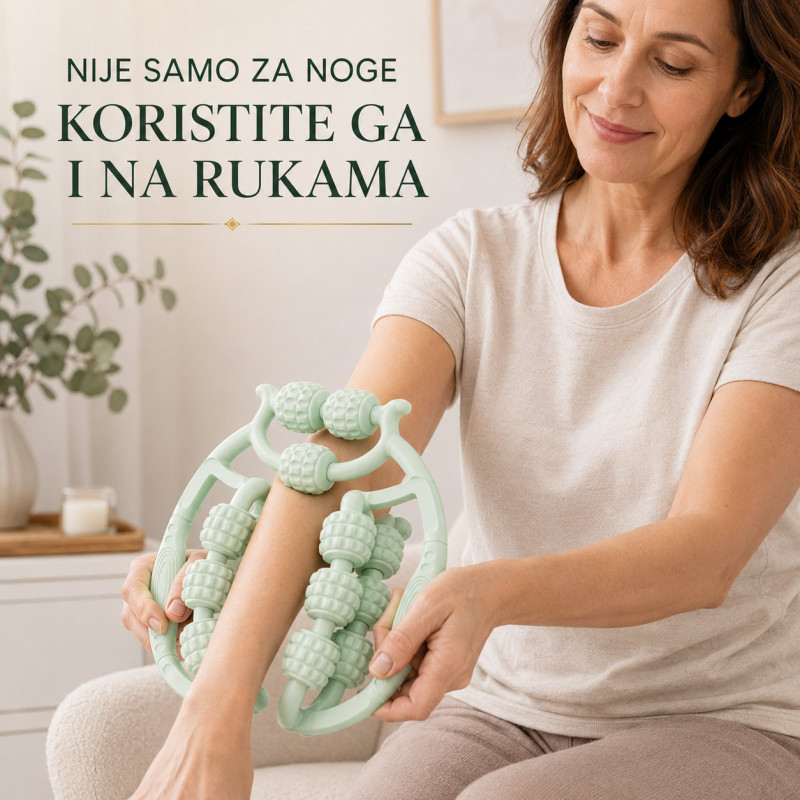 Ručni kružni masažer sa 15 rotirajućih točkića za noge i ruke
