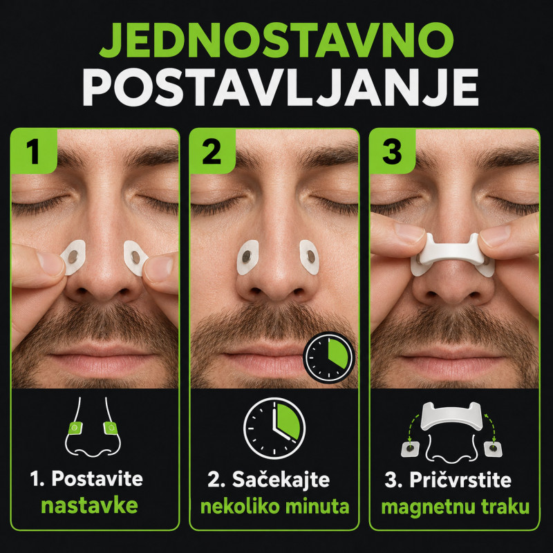 Magnetne trakice za lakše disanje kroz nos –  Spoljašnji dilatator set za 15 dana
