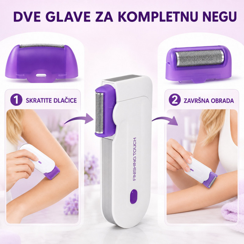 Električni odstranjivač dlačica za uklanjanje dlačica sa lica i tela