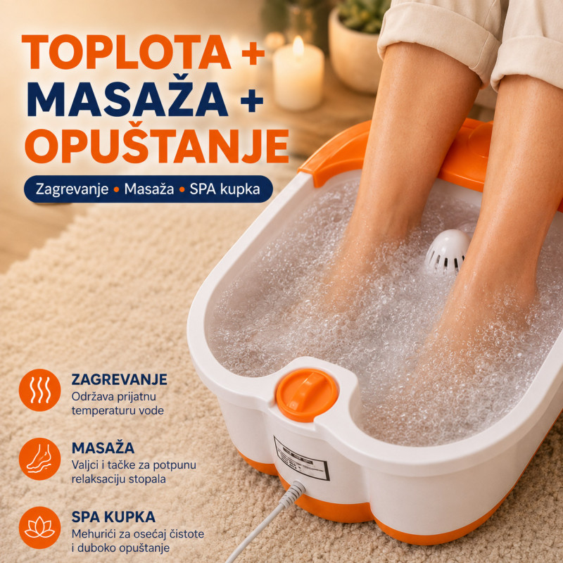 Hidromasažna kadica za stopala – kućni SPA sa grejanjem i masažom