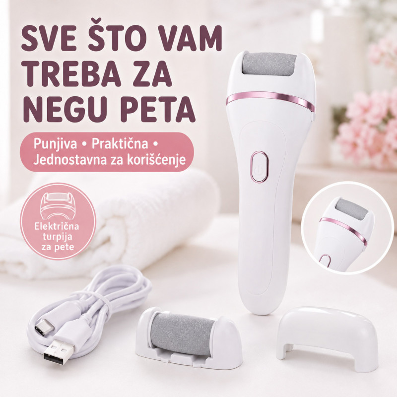 Električna turpija za pete i stopala sa USB punjenjem
