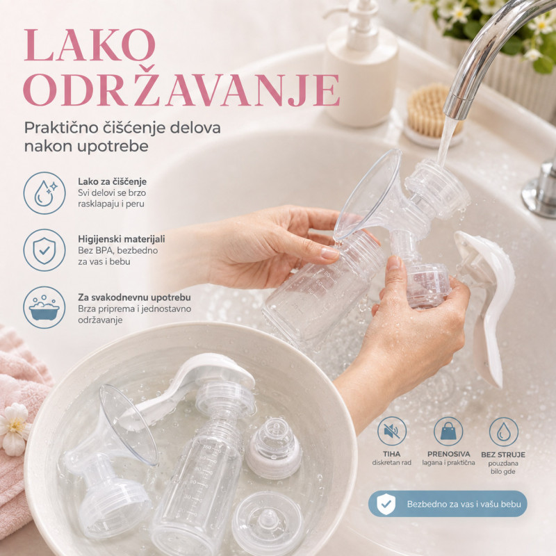 Prenosiva ručna pumpica za izmlazanje mleka – bez struje