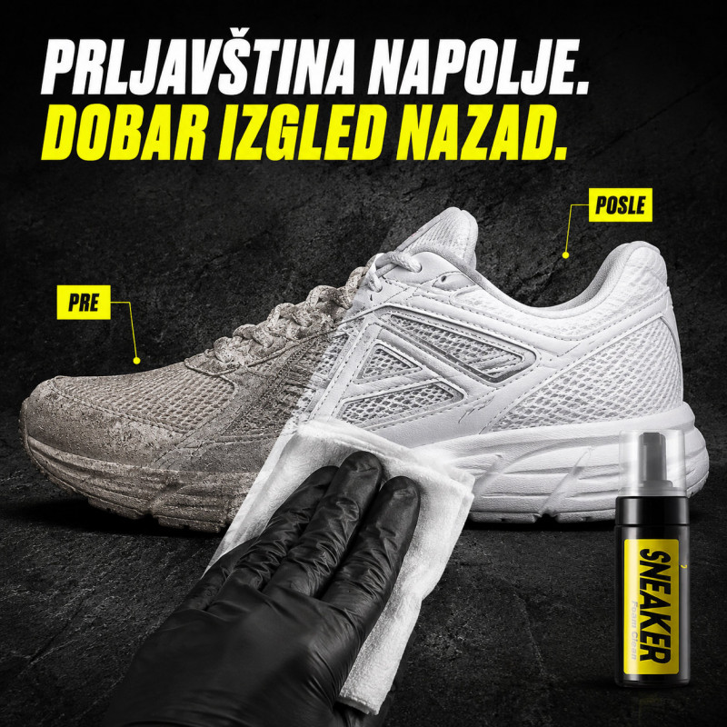 Komplet za čišćenje patika penom – četka, krpa i maramice