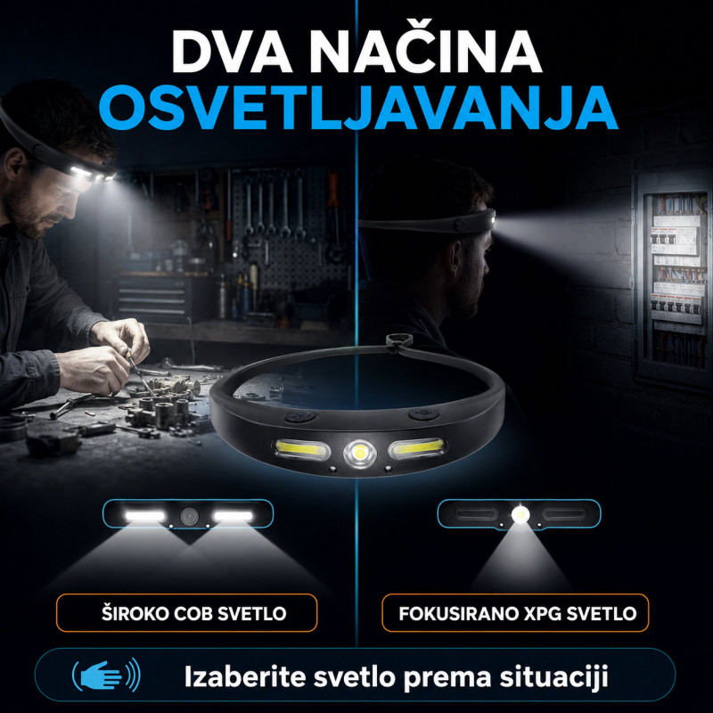 Punjiva LED čeona lampa sa širokim snopom i senzorom pokreta