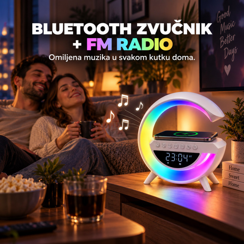 Pametna LED lampa 6u1 sa bežičnim punjačem telefona