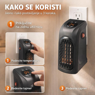 Prenosiva grejalica Handy Heater 400W sa termostatom i tajmerom