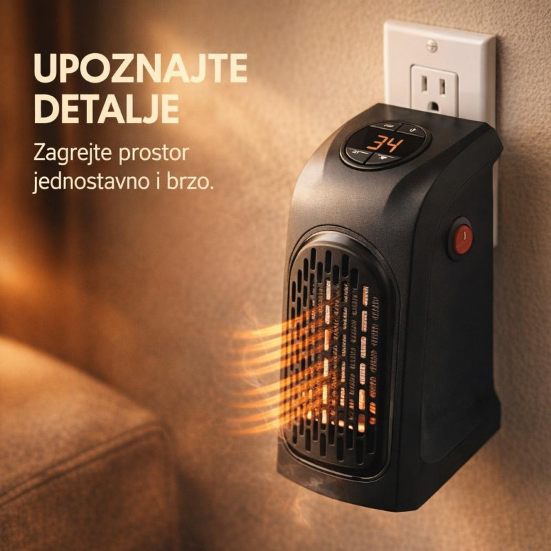 Prenosiva grejalica Handy Heater 400W sa termostatom i tajmerom