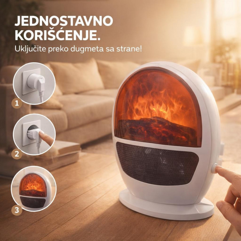 Mini Kamin - Keramička grejalica Flame Heater sa efektom plamena