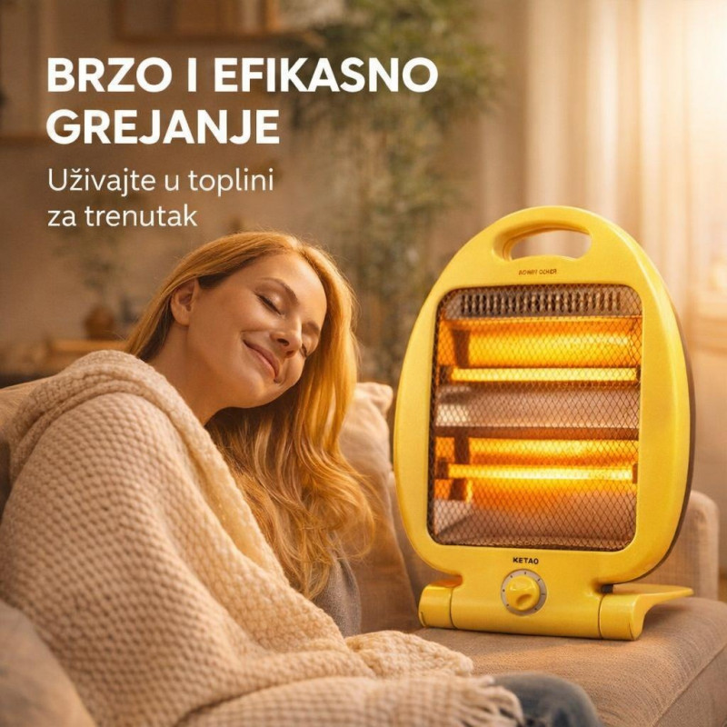 KETAO Quartz Grejalica 800W - Efikasno grejanje za vaš dom