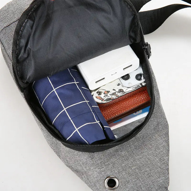 Muška torbica za rame sa otvorom za slušalice