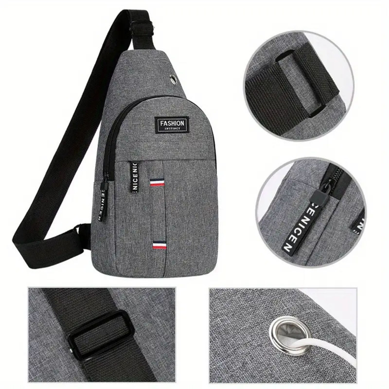 Muška torbica za rame sa otvorom za slušalice