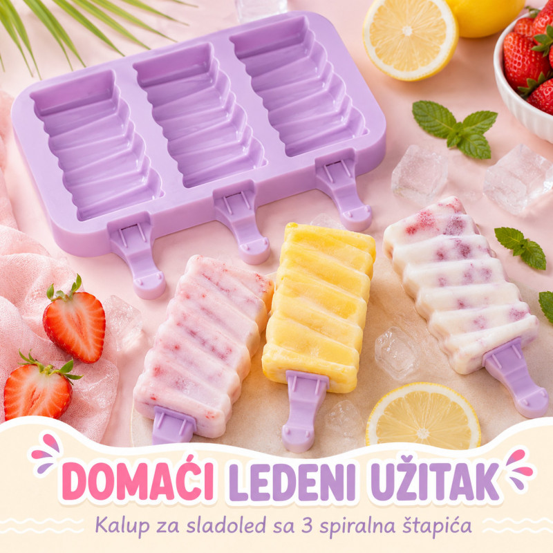 Modla za talasaste sladolede na štapiću + POKLON 50 štapića