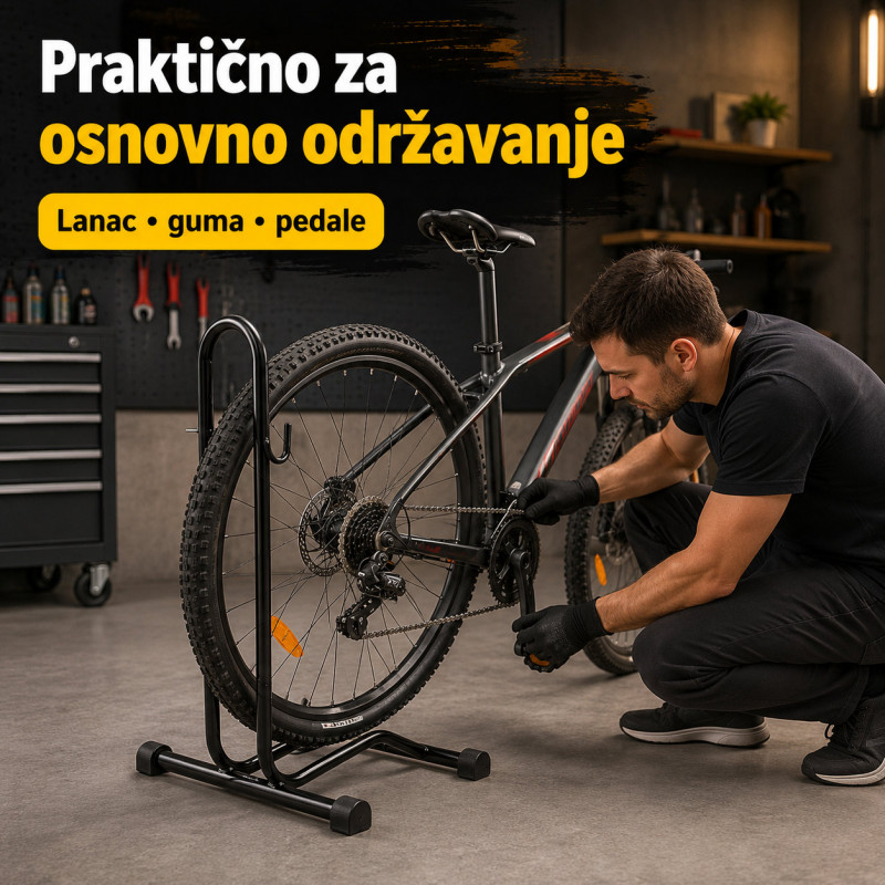 Podni stalak za bicikl 24–29” – čelični parking držač sa kukama