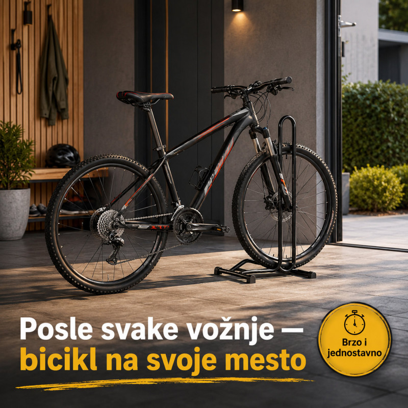 Podni stalak za bicikl 24–29” – čelični parking držač sa kukama