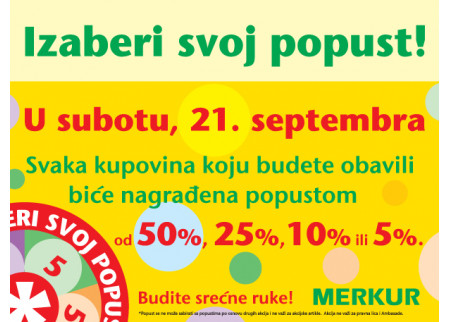 Akcija u Merkuru Izaberi svoj popust, 21. 9. 2013.