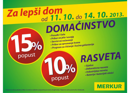 Akcija u Merkuru domaćinstvo i rasveta