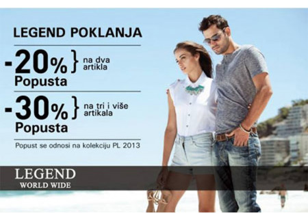 Legend sniženje na drugi i treći artikal