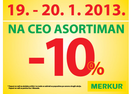 VIKEND POPUST  19. I 20. 1. 2013.
