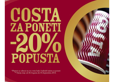 Costa za poneti - akcija sa 20% popusta!