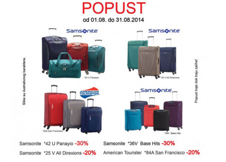 Popust na kofere u Samsonite prodavnici!