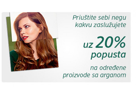 20% popusta na određene proizvode sa arganom!