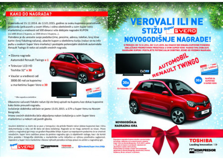 Verovali ili ne, stižu Super Vero novogodišnje nagrade!