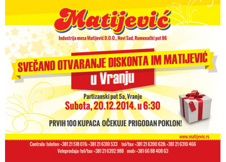 Svečano otvaranje diskonta Matijević u Vranju