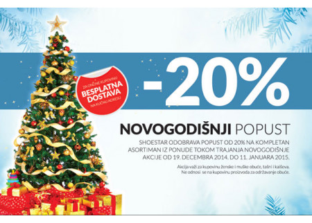 Novogodišnji popust -20% u svim Shoestar radnjama!