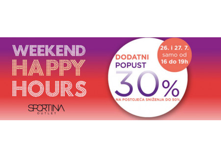 Sportina Outlet Weekend happy hours!