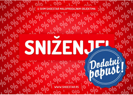 Dodatni popust na sezonsko sniženje u Shoestar prodavnicama!