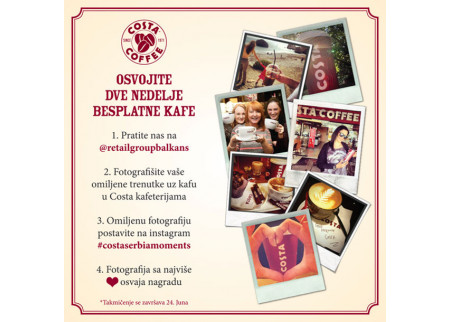 Osvojite 2 nedelje besplatne kafe u Costa Coffee!