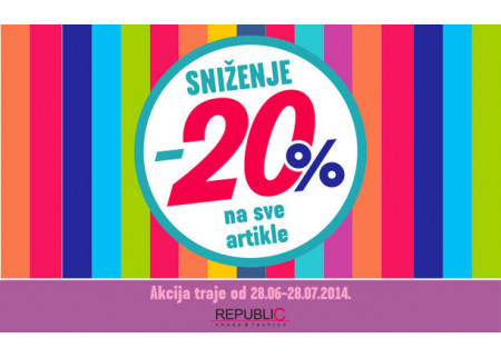 Sniženje u prodavnici Republic u Big shopping centru!