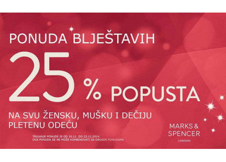 Blještavi popust u prodavnici Marks&Spencer!
