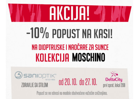 Kolekcija brenda Moschino na akciji u optici Sani Optik!