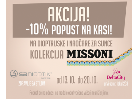 Popust na kolekciju brenda Missoni u Sani Optiku!