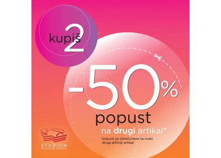 50% na drugi artikal u Sportini!