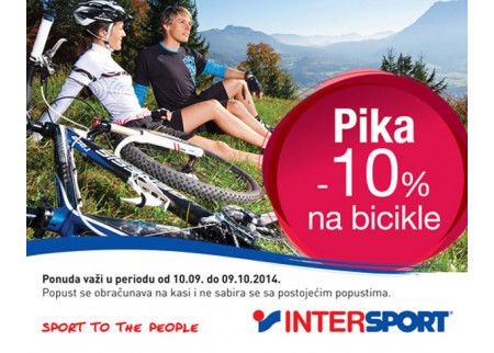 Popusti uz Pika karticu na program biciklizma u Intersportu!
