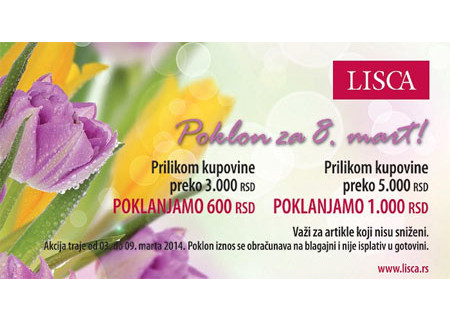Lisca poklon popust za 8. mart - Dan žena