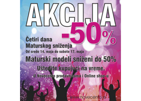 Novecento sniženje od 50% za maturantkinje