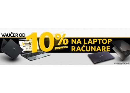 Samo danas - 10% popusta na sve laptop računare!!!