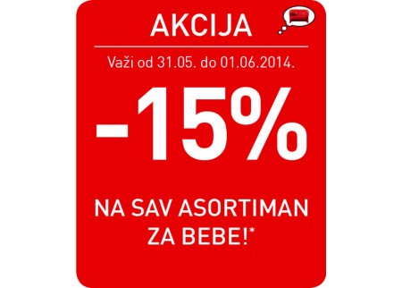 Ovog vikenda sniženje u Kiki 15% na odeljenju za bebe