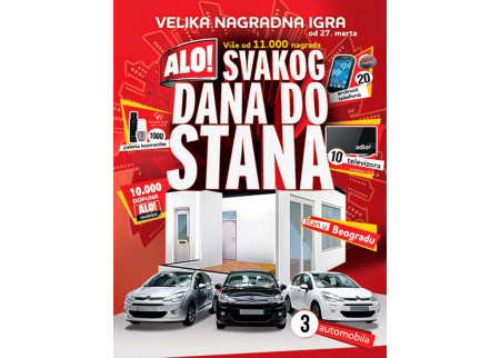 Velika Alo! nagradna igra - svakog dana do stana!