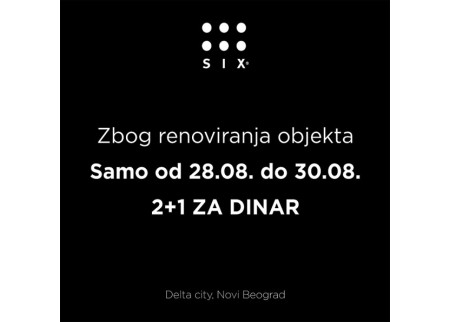Akcija 2+1 u Six prodavnici!