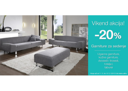 Vikend akcija u Emmezeti: Popust 20% na sve garniture za sedenje!