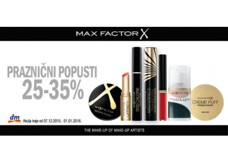 Max Factor - Praznični popust u DM-u!