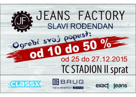 Jeans Factory - ogrebi popust do 50%