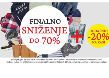 Finalno sniženje u prodavnicama brendova Fashion Company!